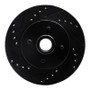 R1 87-88 Ford Thunderbird Front Left Drilled & Slotted Black Brake Rotor