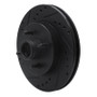 R1 87-88 Ford Thunderbird Front Left Drilled & Slotted Black Brake Rotor