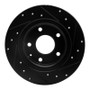 R1 14-21 Mazda 6 Rear Left Drilled & Slotted Black Brake Rotor