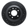 R1 06-07 Mazda 6 Rear Right Drilled & Slotted Black Brake Rotor