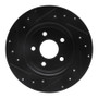 R1 06-07 Mazda 6 Rear Right Drilled & Slotted Black Brake Rotor