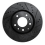 R1 04-08 Mazda RX-8 Front Right Drilled & Slotted Black Brake Rotor