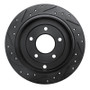 R1 95-02 Mazda Millenia Rear Right Drilled & Slotted Black Brake Rotor