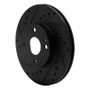 R1 94-02 Mazda Miata Front Left Drilled & Slotted Black Brake Rotor