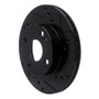 R1 90-93 Mazda Miata Front Right Drilled & Slotted Black Brake Rotor