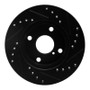 R1 90-93 Mazda Miata Front Left Drilled & Slotted Black Brake Rotor
