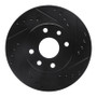 R1 90-93 Asuna SUNFIRE Front Right Drilled & Slotted Black Brake Rotor