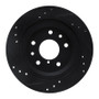 R1 86-91 Mazda RX-7 Rear Right Drilled & Slotted Black Brake Rotor