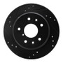 R1 86-91 Mazda RX-7 Rear Left Drilled & Slotted Black Brake Rotor