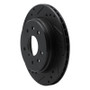 R1 86-91 Mazda RX-7 Rear Left Drilled & Slotted Black Brake Rotor