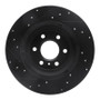 R1 11-15 VPG MV-1 Rear Right Drilled & Slotted Black Brake Rotor