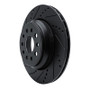 R1 14-16 Maserati Ghibli Rear Left Drilled & Slotted Black Brake Rotor