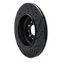 R1 14-16 Maserati Ghibli Rear Left Drilled & Slotted Black Brake Rotor