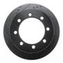 R1 20-25 Chevrolet Silverado 3500 HD Rear Left Drilled & Slotted Black Brake Rotor