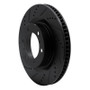 R1 10-24 Lexus GX460 Front Left Drilled & Slotted Black Brake Rotor