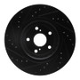 R1 08-21 Lexus RX350 Front Right Drilled & Slotted Black Brake Rotor