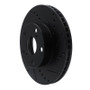R1 05-15 Toyota Tacoma Front Right Drilled & Slotted Black Brake Rotor