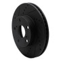 R1 05-15 Toyota Tacoma Front Left Drilled & Slotted Black Brake Rotor