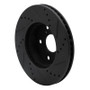 R1 05-15 Toyota Tacoma Front Left Drilled & Slotted Black Brake Rotor