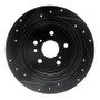 R1 04-10 Toyota SIENNA Rear Right Drilled & Slotted Black Brake Rotor