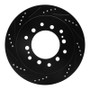 R1 01-09 Lexus GX470 Rear Left Drilled & Slotted Black Brake Rotor
