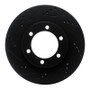 R1 03-09 Lexus GX470 Front Left Drilled & Slotted Black Brake Rotor
