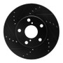 R1 01-05 Toyota RAV4 Front Left Drilled & Slotted Black Brake Rotor