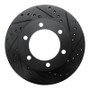 R1 95-04 Toyota 4Runner Front Right Drilled & Slotted Black Brake Rotor