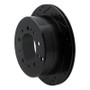 R1 98-07 Lexus LX470 Rear Left Drilled & Slotted Black Brake Rotor