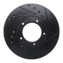 R1 85-92 Toyota Pickup Front Right Drilled & Slotted Black Brake Rotor