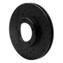 R1 85-92 Toyota Pickup Front Left Drilled & Slotted Black Brake Rotor