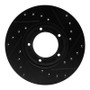 R1 85-92 Toyota Pickup Front Left Drilled & Slotted Black Brake Rotor