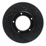 R1 84-95 Toyota Pickup Front Right Drilled & Slotted Black Brake Rotor