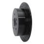 R1 09-15 Toyota Venza Rear Right Drilled & Slotted Black Brake Rotor
