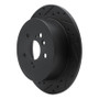 R1 09-15 Toyota Venza Rear Left Drilled & Slotted Black Brake Rotor