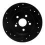 R1 09-24 Lexus CT200H Rear Right Drilled & Slotted Black Brake Rotor