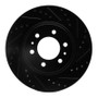 R1 21-22 Chevrolet Colorado Front Right Drilled & Slotted Black Brake Rotor