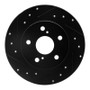 R1 08-18 Pontiac Vibe Rear Left Drilled & Slotted Black Brake Rotor