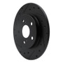 R1 08-18 Pontiac Vibe Rear Left Drilled & Slotted Black Brake Rotor