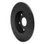 R1 08-18 Pontiac Vibe Rear Left Drilled & Slotted Black Brake Rotor