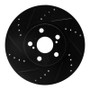 R1 08-19 Pontiac Vibe Front Left Drilled & Slotted Black Brake Rotor