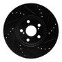 R1 08-19 Pontiac Vibe Front Left Drilled & Slotted Black Brake Rotor