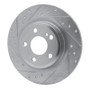 R1 12-20 Mercedes-Benz SLC300 Rear Left Drilled & Slotted Silver Brake Rotor