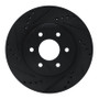 R1 16-22 Nissan NP300 Frontier (Mexico) Front Left Drilled & Slotted Black Brake Rotor