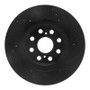 R1 00-05 Toyota MR2 Spyder Rear Left Drilled & Slotted Black Brake Rotor