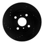 R1 00-05 Toyota Echo Front Left Drilled & Slotted Black Brake Rotor