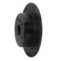 R1 95-99 Toyota AVALON Rear Right Drilled & Slotted Black Brake Rotor