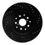 R1 93-98 Toyota Supra Rear Left Drilled & Slotted Black Brake Rotor