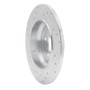 R1 07-13 Mercedes-Benz CL550 Rear Right Drilled & Slotted Silver Brake Rotor