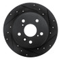 R1 92-03 Lexus ES300 Rear Right Drilled & Slotted Black Brake Rotor